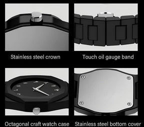 Black Aura Quartz Watch– Lightweight Design, Arabic Dial Black Aura Arabic Watch For Men– Trendy Fiber Plastic Timepiece With Arabic Numerals